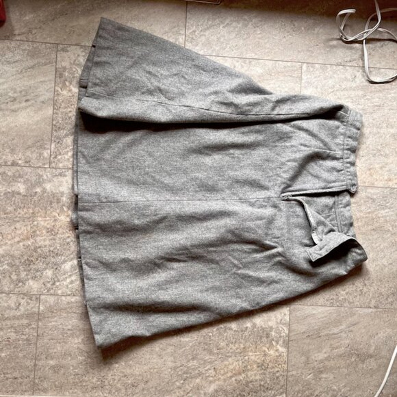 Vintage Wool Skirt with Front Pleats, Knee Length - Picture 10 of 16
